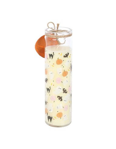 Sweet and Spooky Print Candy Corn Tube Candle KY_87125