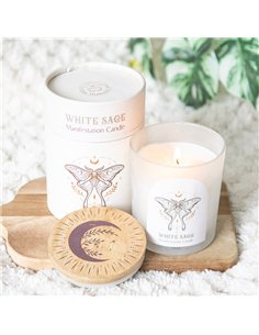 Luna Moth Manifestation Candle with Clear Quartz Crystals LL_21025 2