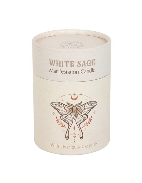 Luna Moth Manifestation Candle with Clear Quartz Crystals LL_21025 - pic 135365 | FastDaddyshop