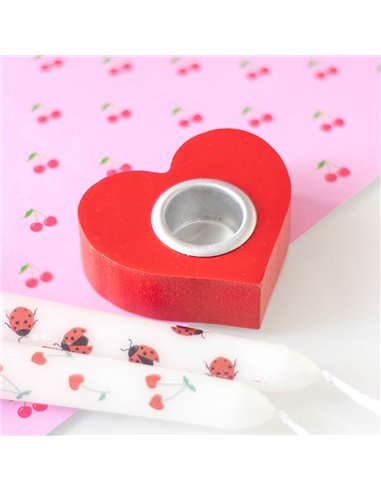 Red Heart Taper Candle Holder LS_32125