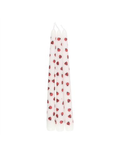 Set of 3 Love Bug Ladybird Taper Candles LS_32225