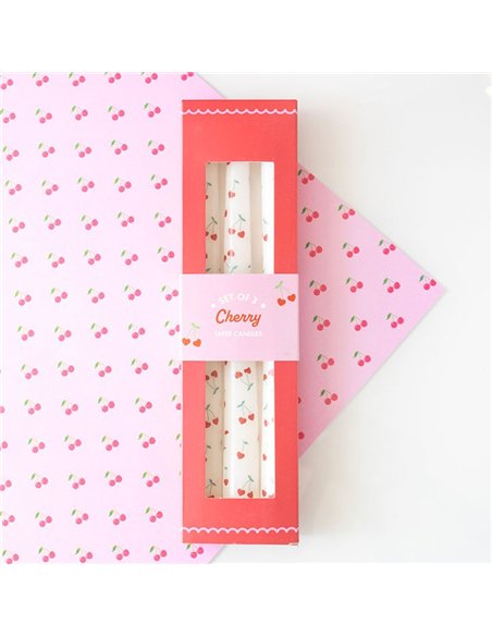 Set of 3 Heart Cherry Taper Candles LS_32325 - pic 135402 | FastDaddyshop