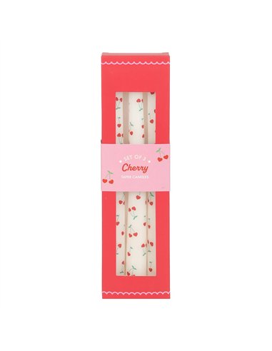 Set of 3 Heart Cherry Taper Candles LS_32325