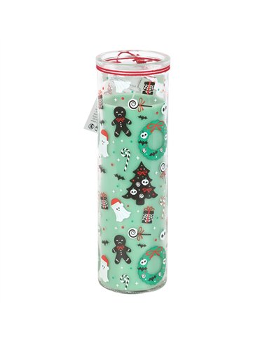 Merry Creepmas Cursed Candy Cane Tube Candle ME_27726