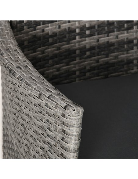 Outsunny Rattan Garden Furniture Bistro Set 3 PCs Patio Weave Companion Chair Table Set Conservatory, Light Grey - pic 13542 | FastDaddyshop