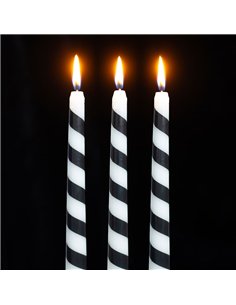 Set of 3 Black Candy Cane Taper Candles ME_27826 2
