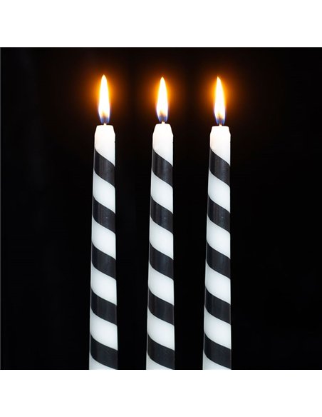 Set of 3 Black Candy Cane Taper Candles ME_27826 - pic 135421 | FastDaddyshop