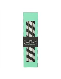 Set of 3 Black Candy Cane Taper Candles ME_27826
