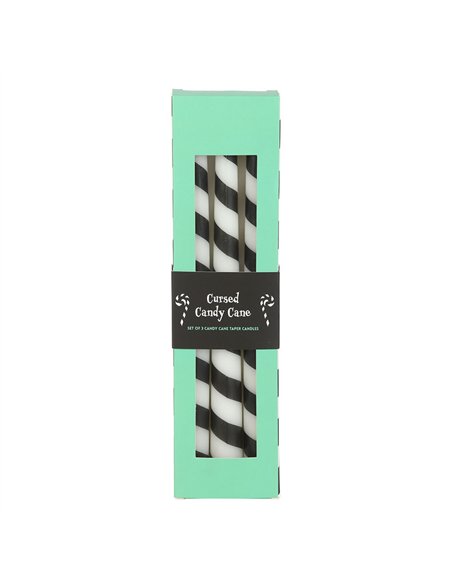 Set of 3 Black Candy Cane Taper Candles ME_27826 - pic 135422 | FastDaddyshop