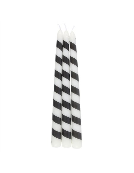 Set of 3 Black Candy Cane Taper Candles ME_27826 - pic 135423 | FastDaddyshop