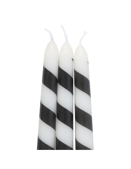 Set of 3 Black Candy Cane Taper Candles ME_27826 - pic 135424 | FastDaddyshop