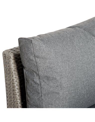 Outsunny 7-Seater PE Rattan Sofa Set Wicker Garden Furniture Patio Conservatory Corner Sofa, w/ Tempered Glass Coffee Table & Cu