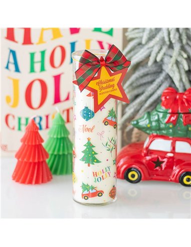 Nostalgic Christmas Print Christmas Pudding Scented Tube Candle NC_10926