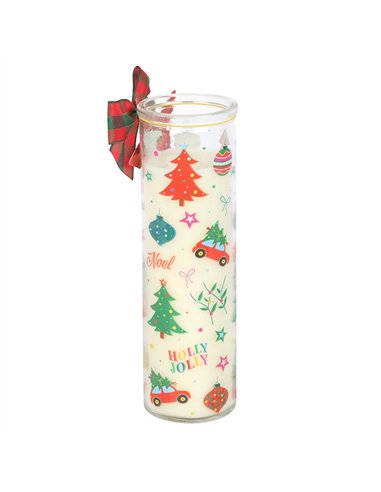 Nostalgic Christmas Print Christmas Pudding Scented Tube Candle NC_10926