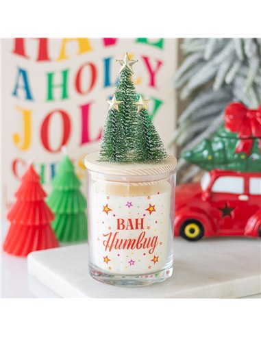 Bah Humbug Orange & Clove Glass Candle with Tree NC_11226