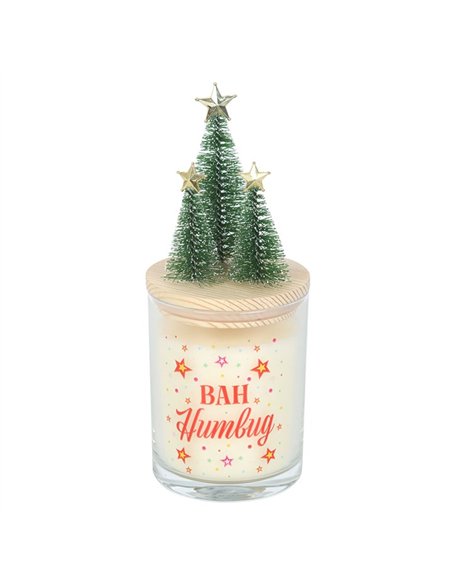 Bah Humbug Orange & Clove Glass Candle with Tree NC_11226 - pic 135506 | FastDaddyshop