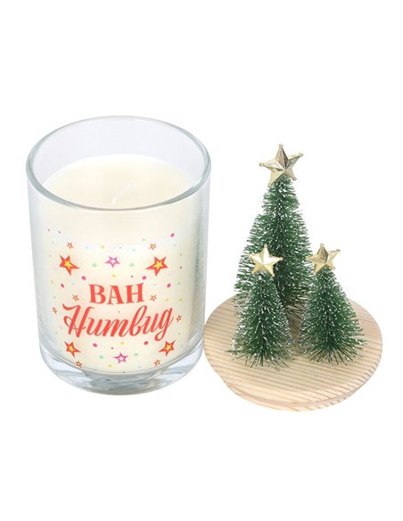 Bah Humbug Orange & Clove Glass Candle with Tree NC_11226 - pic 135507 | FastDaddyshop
