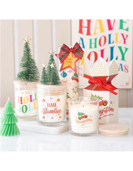 Bah Humbug Orange & Clove Glass Candle with Tree NC_11226 - pic 135509 | FastDaddyshop