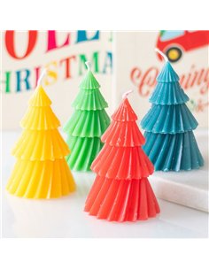 Set of 4 Colourful Christmas Tree Candles NC_11426 2
