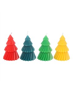 Set of 4 Colourful Christmas Tree Candles NC_11426