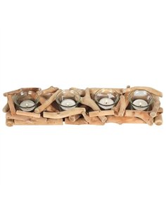 4pc Driftwood Candle Holder NO_42638