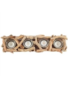 4pc Driftwood Candle Holder NO_42638 2