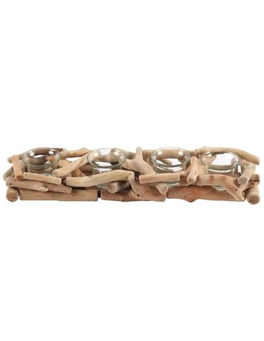 4pc Driftwood Candle Holder NO_42638