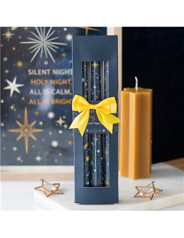 Set of 3 Starry Night Taper Candles NT_25226