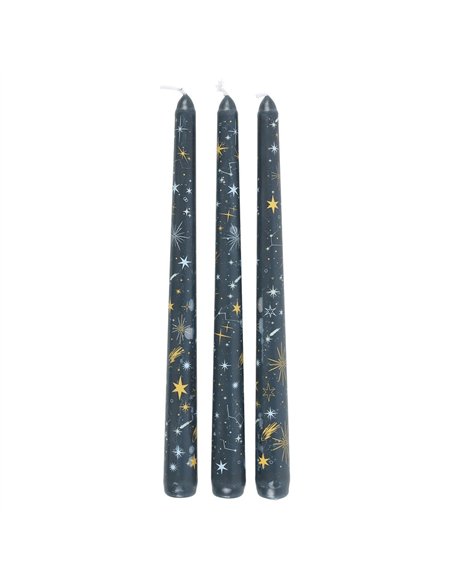 Set of 3 Starry Night Taper Candles NT_25226 - pic 135537 | FastDaddyshop