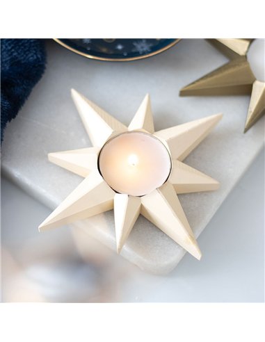 Cream Star Tealight Candle Holder NT_25426