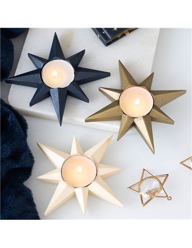 Cream Star Tealight Candle Holder NT_25426