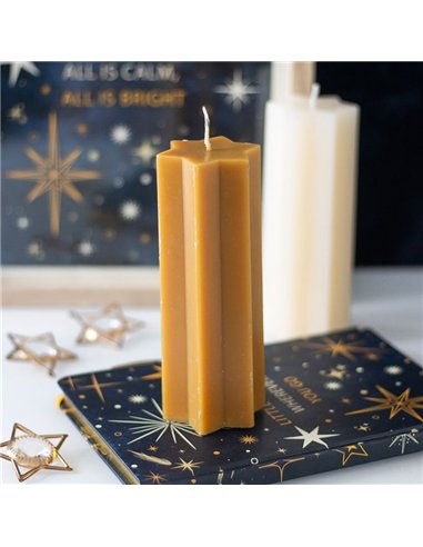 Gold Starry Night Star Shaped Taper Candle NT_42326