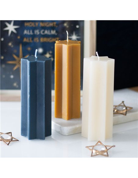 Navy Starry Night Star Shaped Taper Candle NT_42426 - pic 135561 | FastDaddyshop