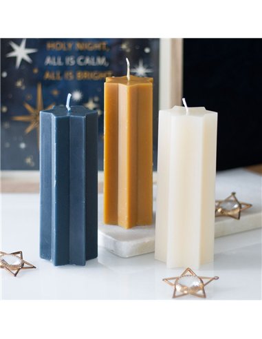 Cream Starry Night Star Shaped Taper Candle NT_42526