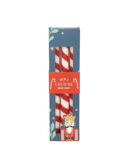 Set of 3 Candy Cane Stripe Taper Candles NU_14426 - pic 135568 | FastDaddyshop