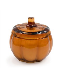 12cm Vanilla Glass Pumpkin Candle OR6642