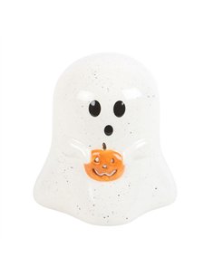 Ghost Shaped Tealight Candle Holder with Pumpkin PB_60824