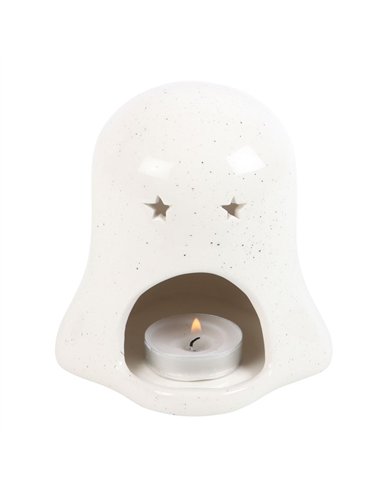 Ghost Shaped Tealight Candle Holder with Pumpkin PB_60824