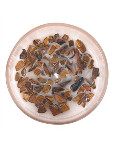 Full Moon Eucalyptus Manifestation Candle with Tiger's Eye PL_34723