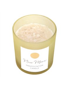 New Moon Wild Orange Manifestation Candle with Clear Quartz PL_34823