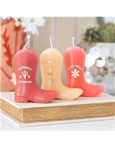 Set of 3 Cowboy Boot Candles RO_50625 2
