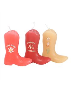 Set of 3 Cowboy Boot Candles RO_50625
