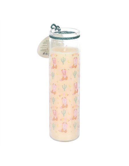 Howdy Cowboy Boot Print Floral Tube Candle RO_55225 - pic 135695 | FastDaddyshop