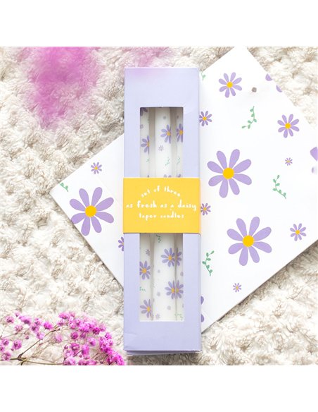 Set of 3 Purple Daisy Taper Candles SG_40325 - pic 135731 | FastDaddyshop
