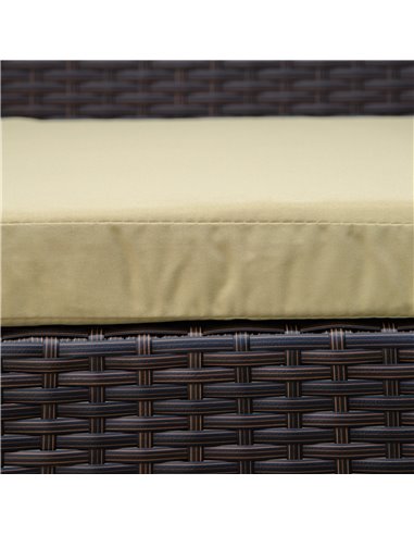 Outsunny PE Rattan Garden Furniture 3 pcs Patio Bistro Set Weave Conservatory Sofa Coffee Table and Chairs Set Beige