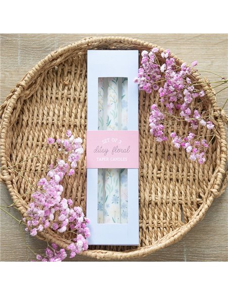 Set of 3 Ditsy Floral Taper Candles SW_29125 - pic 135775 | FastDaddyshop
