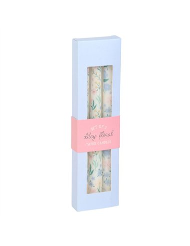 Set of 3 Ditsy Floral Taper Candles SW_29125