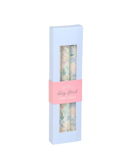 Set of 3 Ditsy Floral Taper Candles SW_29125 - pic 135777 | FastDaddyshop