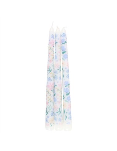 Set of 3 Ditsy Floral Taper Candles SW_29125