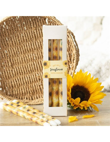 Set of 3 Sunflower Taper Candles SW_52625 - pic 135787 | FastDaddyshop